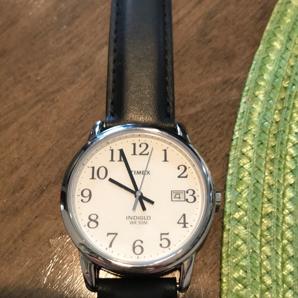 Timex Watch/Date Leather Band